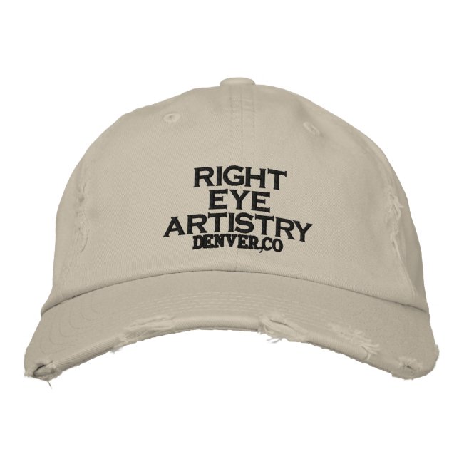 RIGHT    EYE ARTISTRY, DENVER,CO EMBROIDERED HAT (Front)