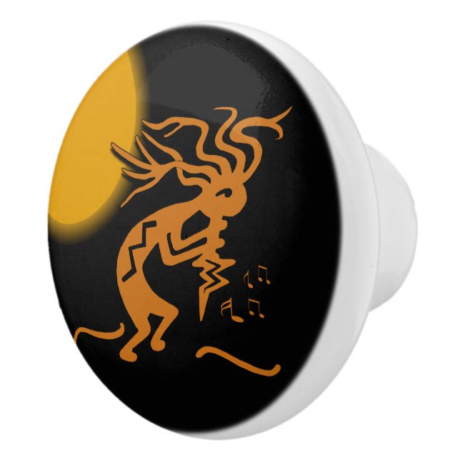 Right Facing Kokopelli Musician Ceramic Knob (Right)