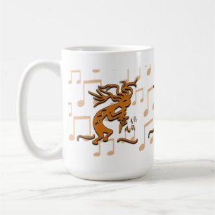 Right Facing Kokopelli Musician With Musical Notes Coffee Mug
