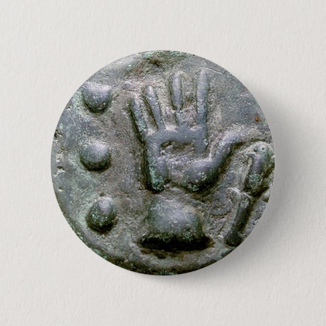 Right Hand Aes Grave Quadrans 6 Cm Round Badge (Front)