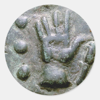 Right Hand Aes Grave Quadrans Classic Round Sticker