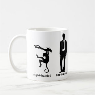 Right-handed Chimp Left-handed Man Coffee Mug