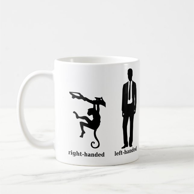 Right-handed Chimp Left-handed Man Coffee Mug (Left)