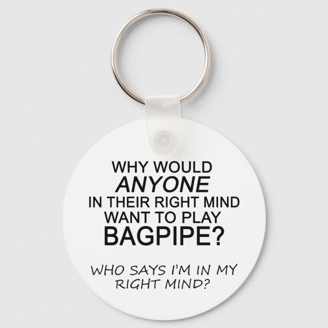 Right Mind Bagpipe Key Ring (Front)