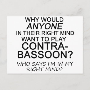 Right Mind Contrabassoon Postcard