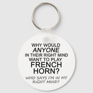 Right Mind French Horn Key Ring