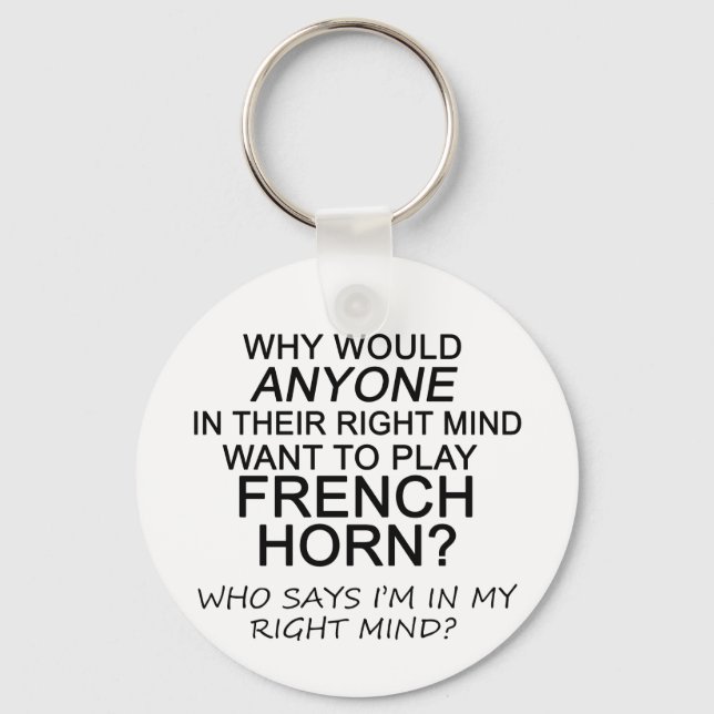 Right Mind French Horn Key Ring (Front)