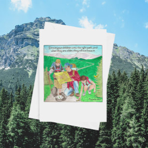 Right Path Children Hiking Father Birthday Card