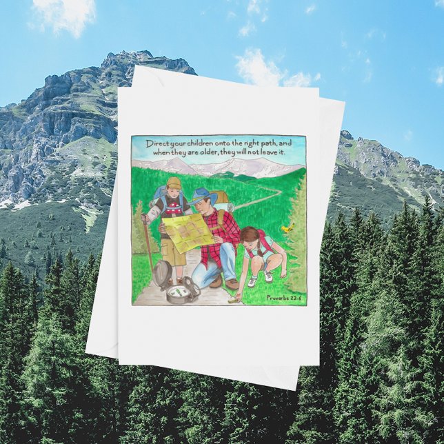 Right Path Children Hiking Father Birthday Card (Creator Uploaded)