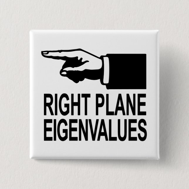 Right Plane Eigenvalues 15 Cm Square Badge (Front)