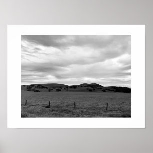 Right Side of the Road Black and White Photography Poster