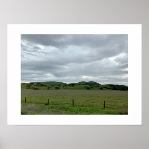 Right Side of the Road Green Colour Photography Poster