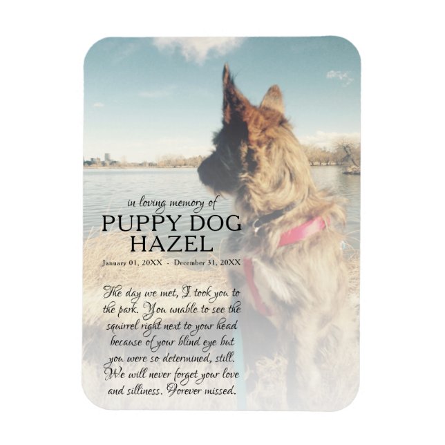 right side photo memorial magnet (Vertical)