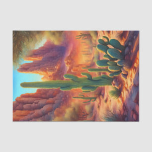 Right Sunny Desert Cactus Landscape Decoupage  Tissue Paper