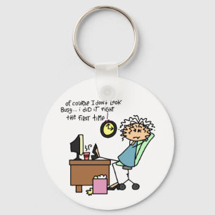 Right The First Time Humour Key Ring