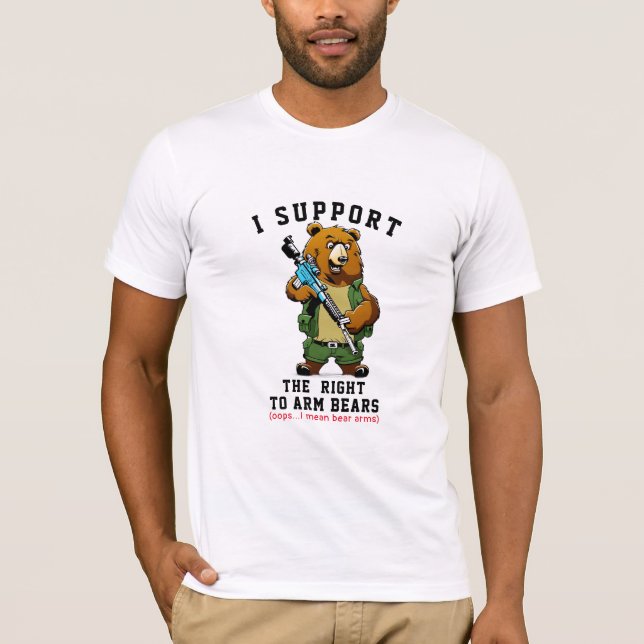 Right To Arm Bears Funny Gun Control T-Shirt (Front)