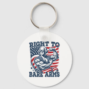 Right To Bare Arms Funny 4th Of July Patriotic Wor Key Ring
