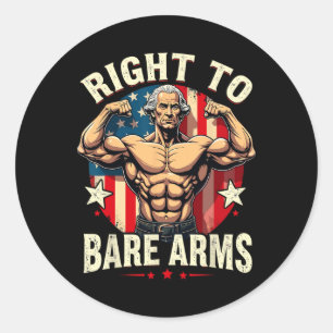 Right To Bare Arms George Washington Bodybuilder G Classic Round Sticker