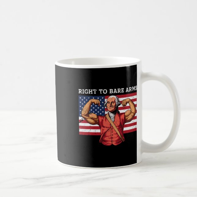 Right To Bare Arms George Washington Bodybuilder G Coffee Mug (Right)