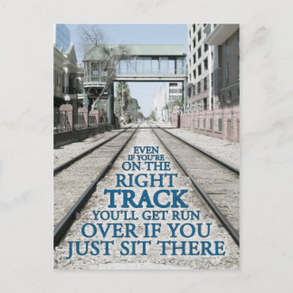 Right Track Quote on Photograph Postcard