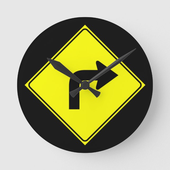 Right Turn Only Round Clock (Front)