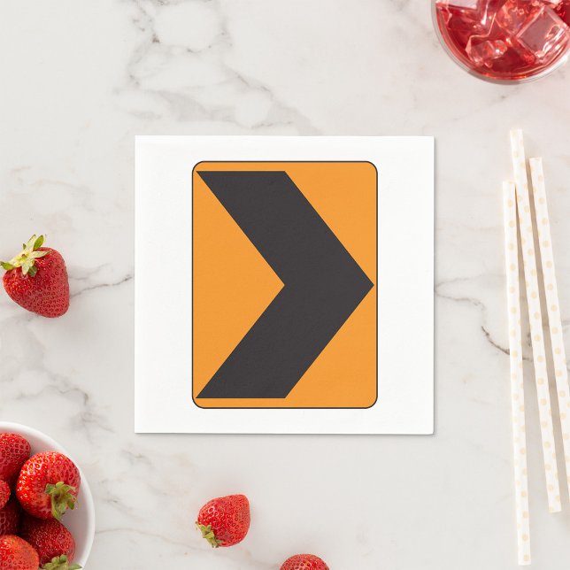 Right Turn Road Sign Paper Napkins (Creator Uploaded)