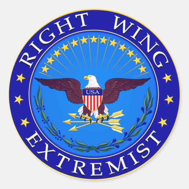 Right Wing Extremist Classic Round Sticker (Front)