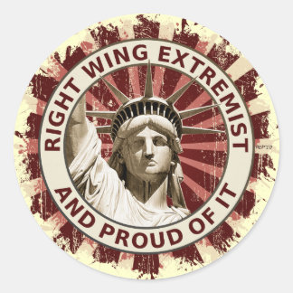 Right Wing Extremist Classic Round Sticker