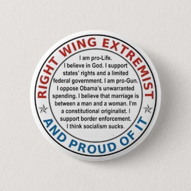 RIGHT WING EXTREMIST LAPEL BUTTON (Front)
