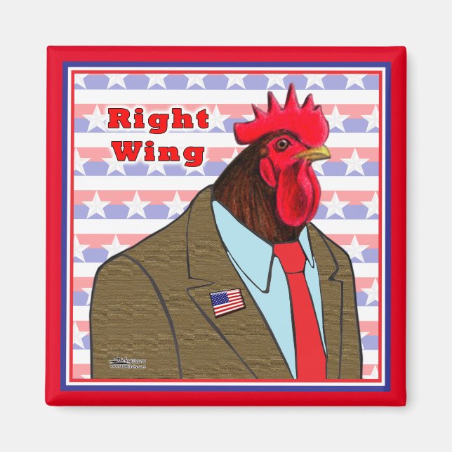 Right Wing Rooster Magnet (Front)