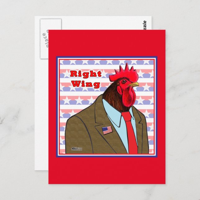 Right Wing Rooster Postcard (Front/Back)