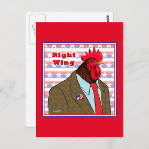 Right Wing Rooster Postcard