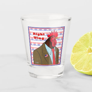 Right Wing Rooster Shot Glass
