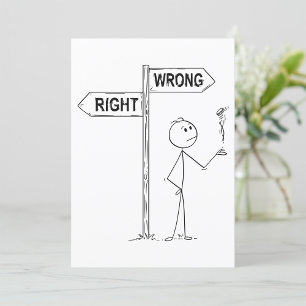 Right Wrong Illustration Invitation