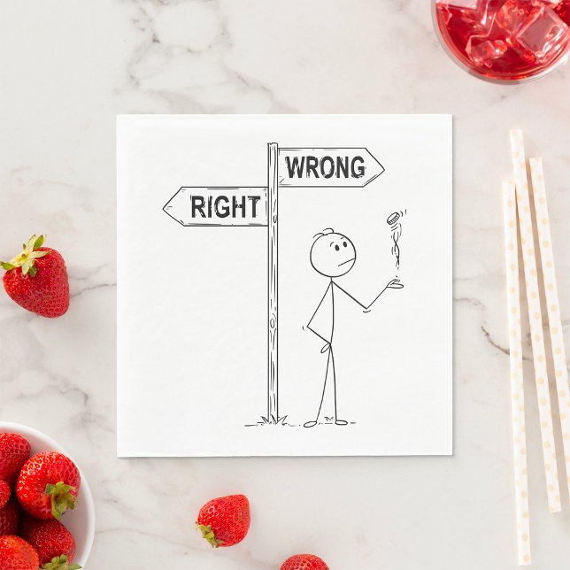 Right Wrong Illustration Napkins (Creator Uploaded)