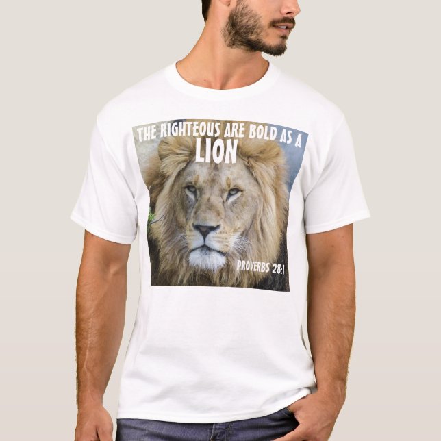 Righteous are bold as a lion t-shirts (Front)