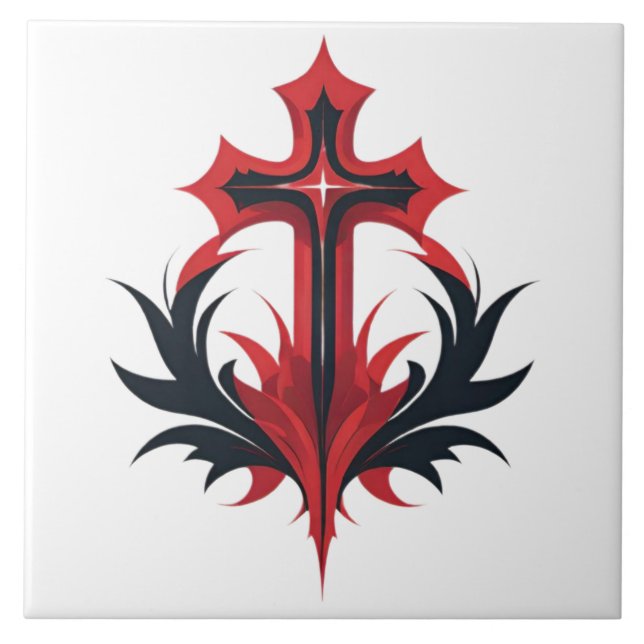 Righteous Flames  Ceramic Tile (Front)