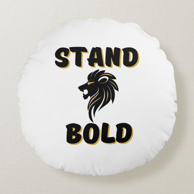 Righteous Stand Bold As Lions Round Cushion (Front)