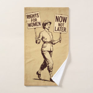 Rights for Women, Vintage Feminist Suffragette Art Hand Towel