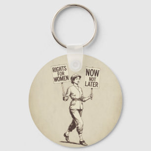 Rights for Women, Vintage Feminist Suffragette Art Key Ring