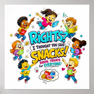 Rights Thought You Said Snacks Quote Poster