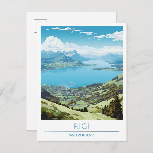 Rigi Switzerland Art Vintage Travel  Postcard (Front/Back)