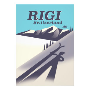 Rigi Switzerland ski travel poster
