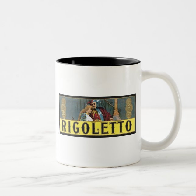 Rigoletto Cigar Label Two-Tone Coffee Mug (Right)