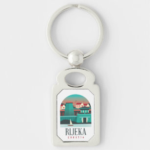 Rijeka Croatia Metal Keychain