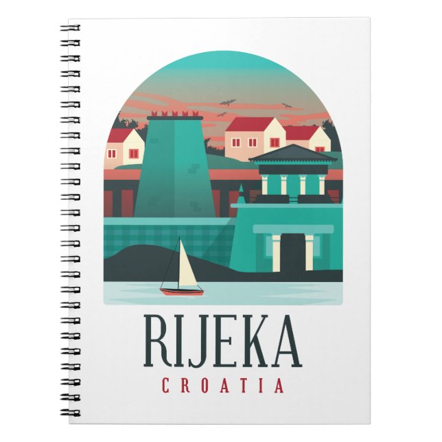 Rijeka Croatia Vintage Minimal Photo Magnet Notebook (Front)