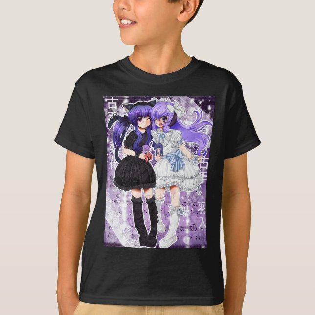 Rika Furude And Hanyuu Sticker  T-Shirt (Front)