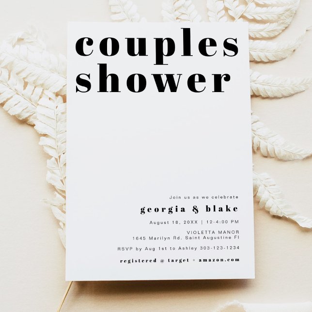 RILEY Bold Retro Typography Couples Shower Invitation (Creator Uploaded)