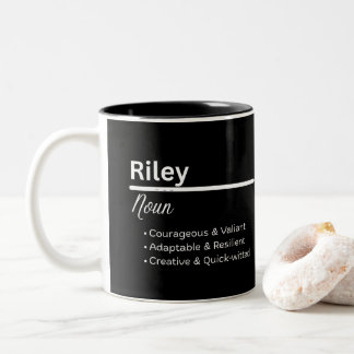 Riley Boy Personalized Name Definition Two-Tone Coffee Mug
