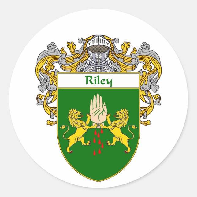 Riley Coat of Arms (Mantled) Classic Round Sticker (Front)